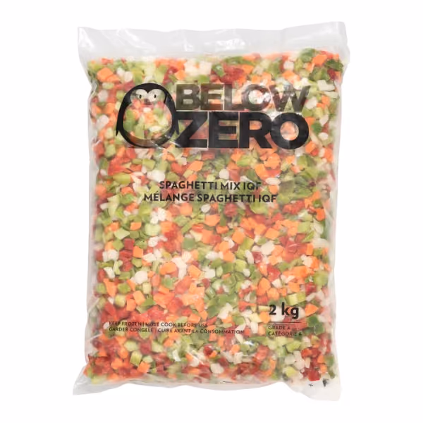 Mélange de légumes pour sauce à spaghetti, une fois apprêté